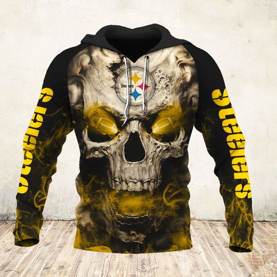 [special edition] skull and pittsburgh steelers football team full over printed shirt – maria