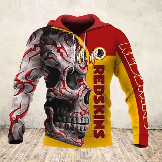 [special edition] skull and washington redskins football team full over printed shirt – maria