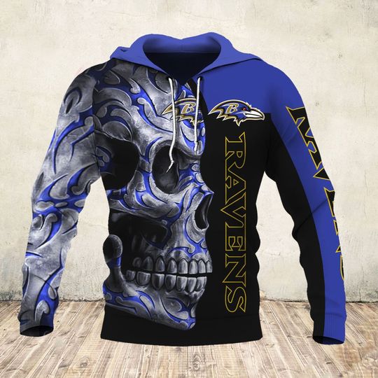 [special edition] sugar skull and baltimore ravens football team full over printed shirt – maria