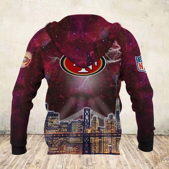 the san francisco 49ers legends full over printed hoodie - back