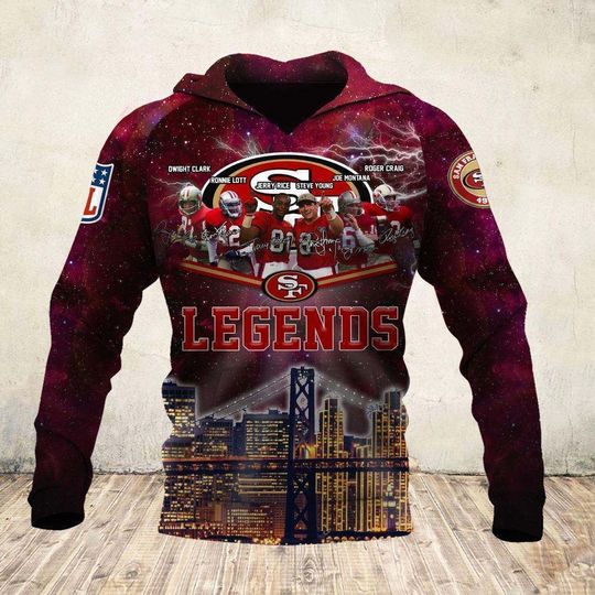 the san francisco 49ers legends full over printed hoodie