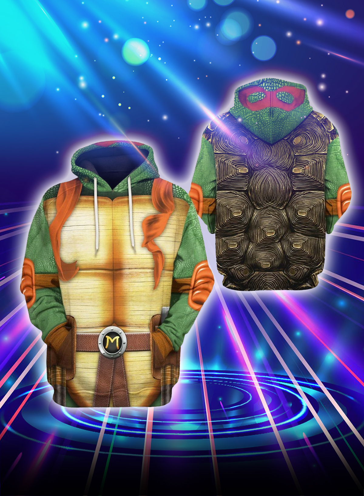 3D Cosplay Mikey Teenage Mutant Ninja Turtles hoodie