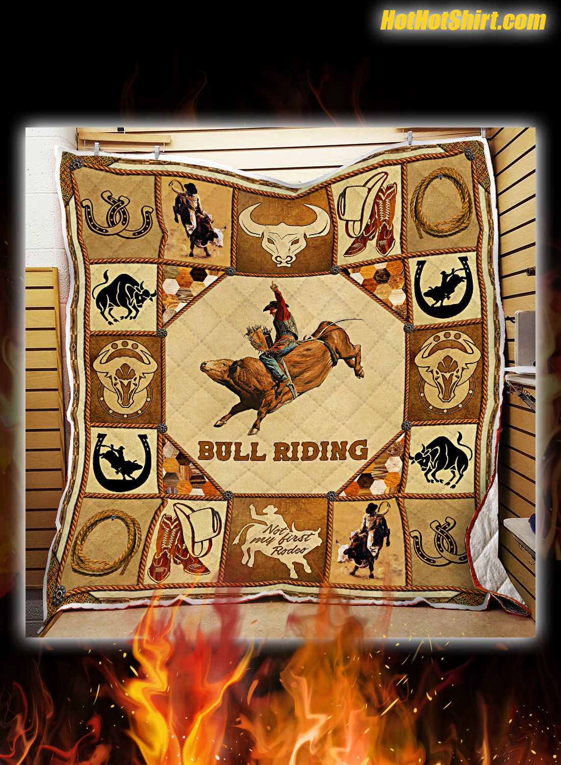 Bull Riding Quilt Blanket 2