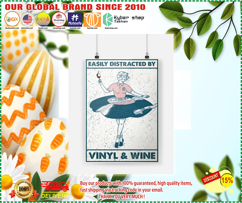 Easily distracted by vinyl and wine poster