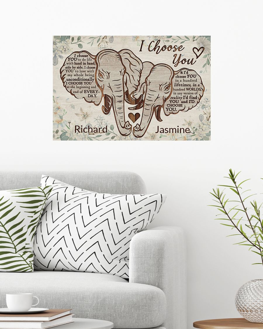 Elephant I choose you custom personalized name poster 7