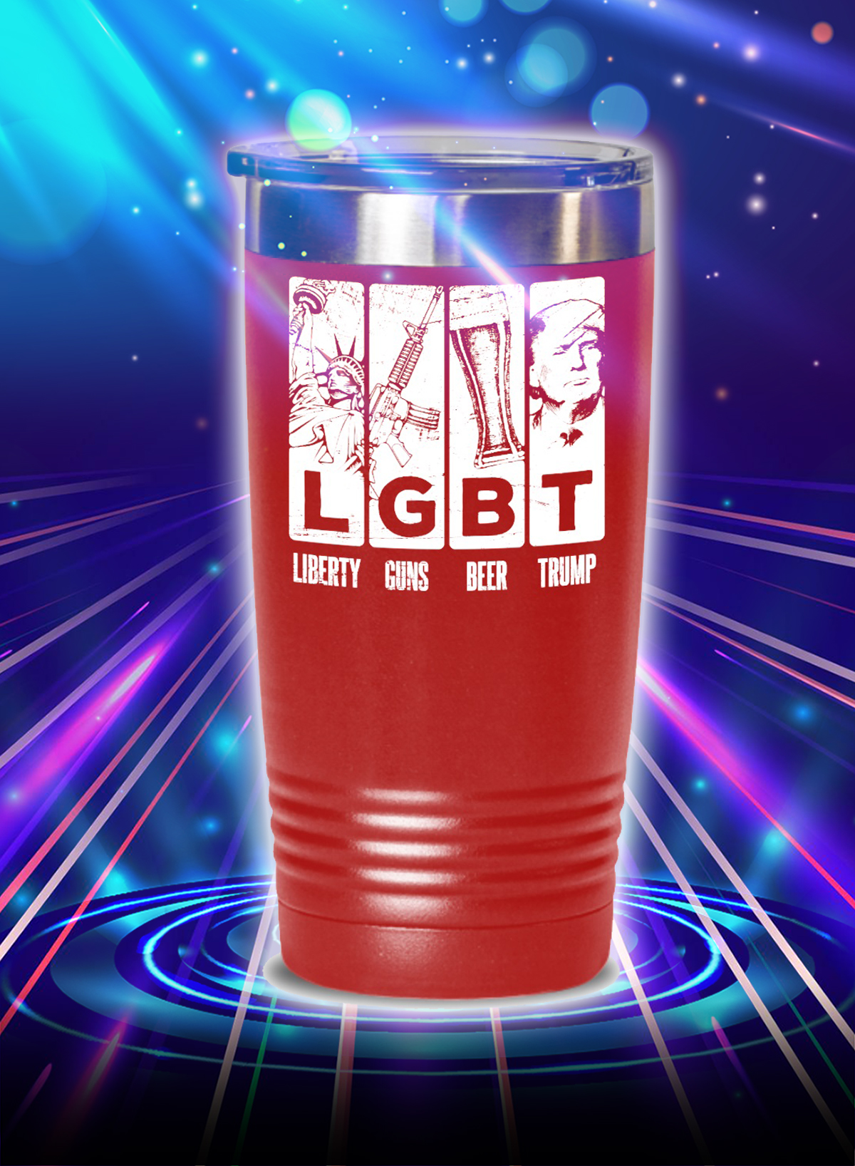 LGBT liberty guns beer trump tumbler