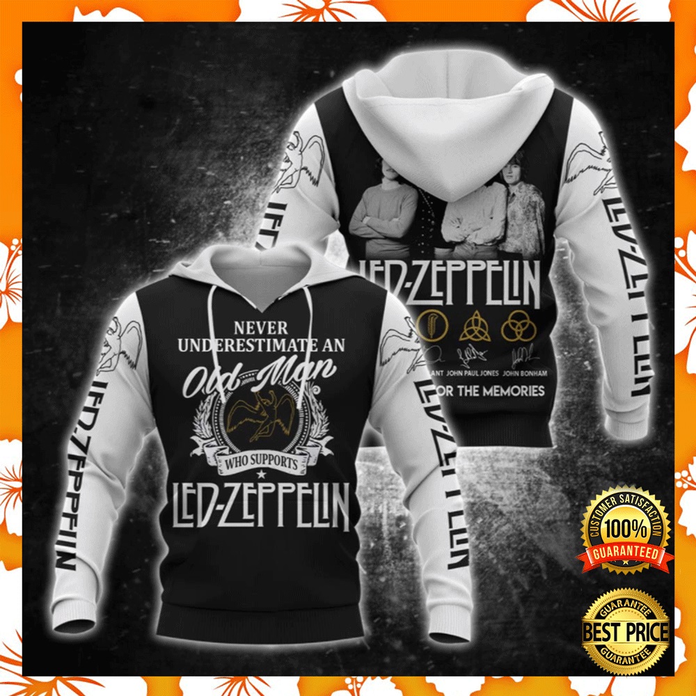 Never underestimate an old man who supports Led Zeppelin all over printed 3D hoodie2