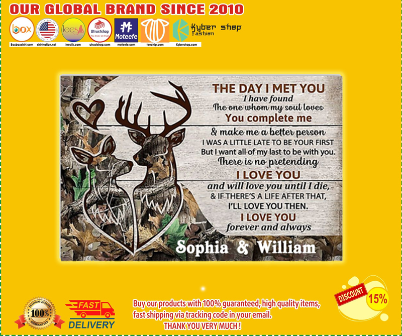 Personalized Deer The day I met you custom name poster