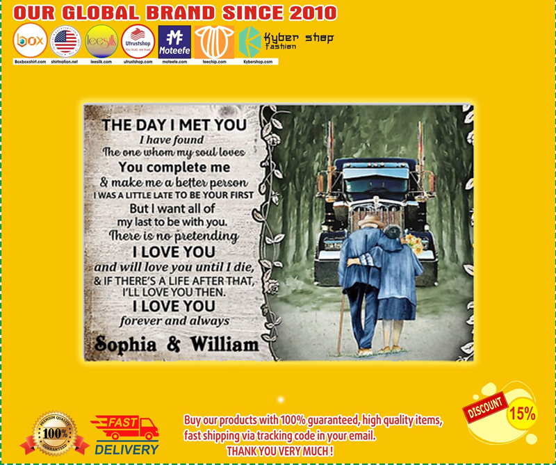 Personalized Truck The day I met you I custom name poster