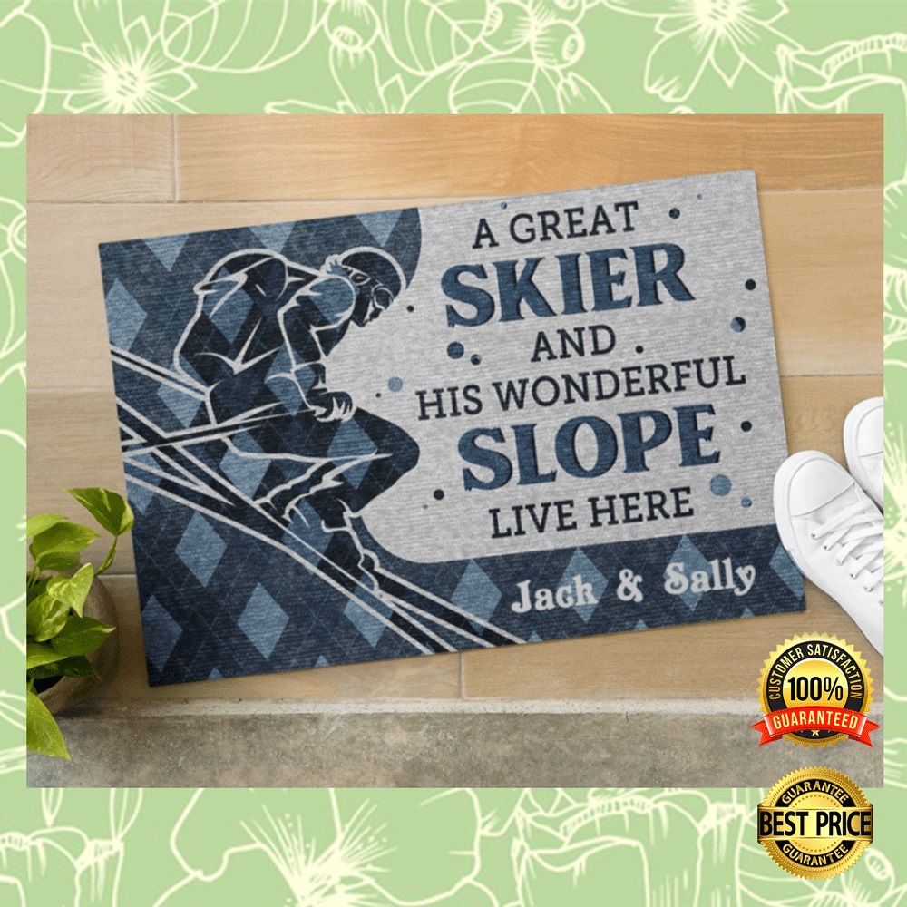 Personalized a great skier and his wonderful slope live here doormat 1 (2)