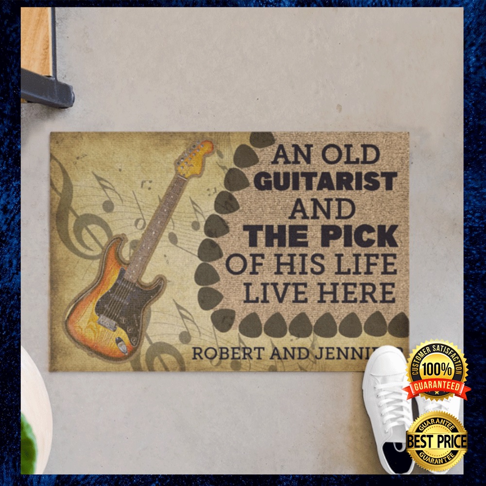 Personalized an old guitarist and the pick of his life live here doormat 1
