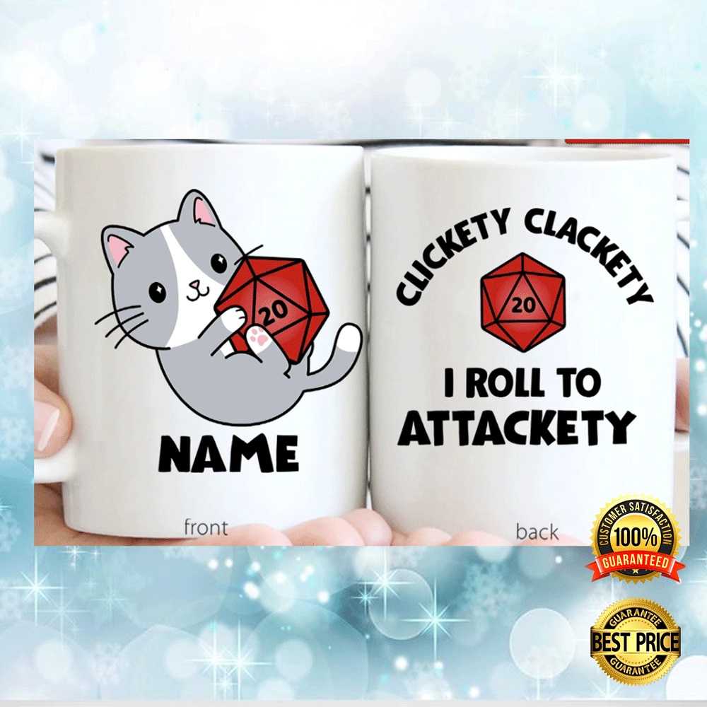 Personalized clickety clackety i roll to attackety mug
