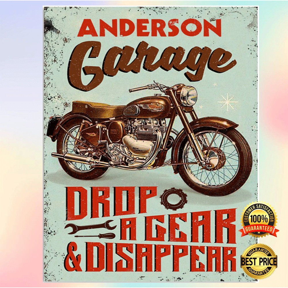 Personalized garage drop a gear and disappear poster2