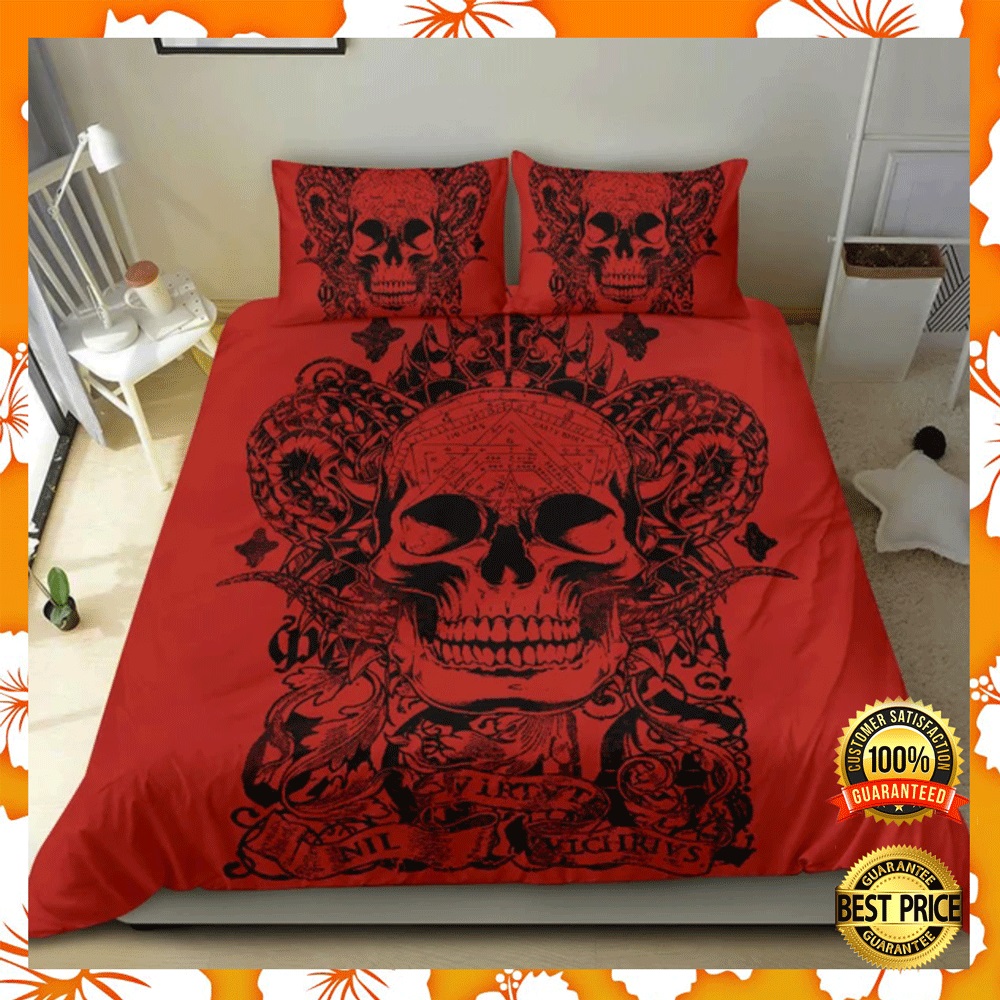 Red skull bedding set1