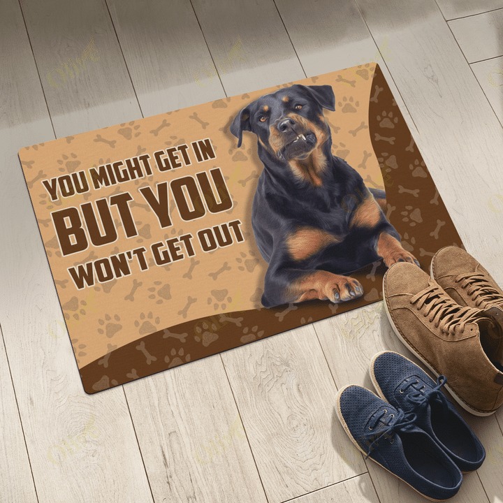 Rottweiler you might get in but you won't get out doormat 3
