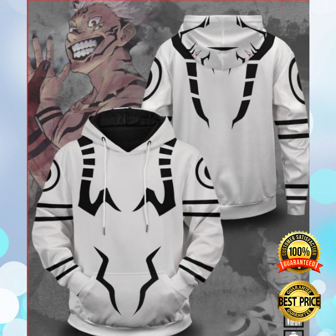 Sukuna all over printed 3D hoodie 3