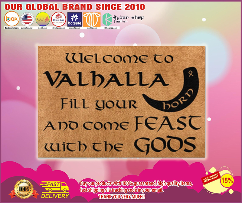 Vikings welcome to valhalla fill your horn doormat – LIMITED EDITION BBS