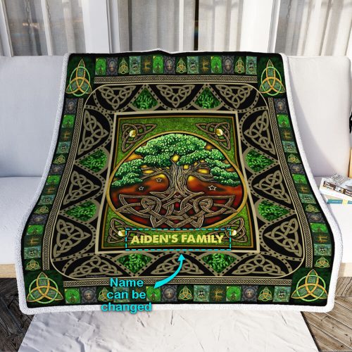 custom your name irish tree of life st patricks day all over printed blanket 1