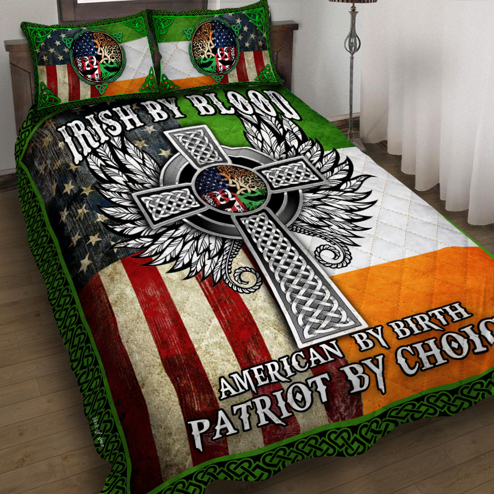 st patricks day irish by blood american by birth patriot by choice all over printed bedding set 1