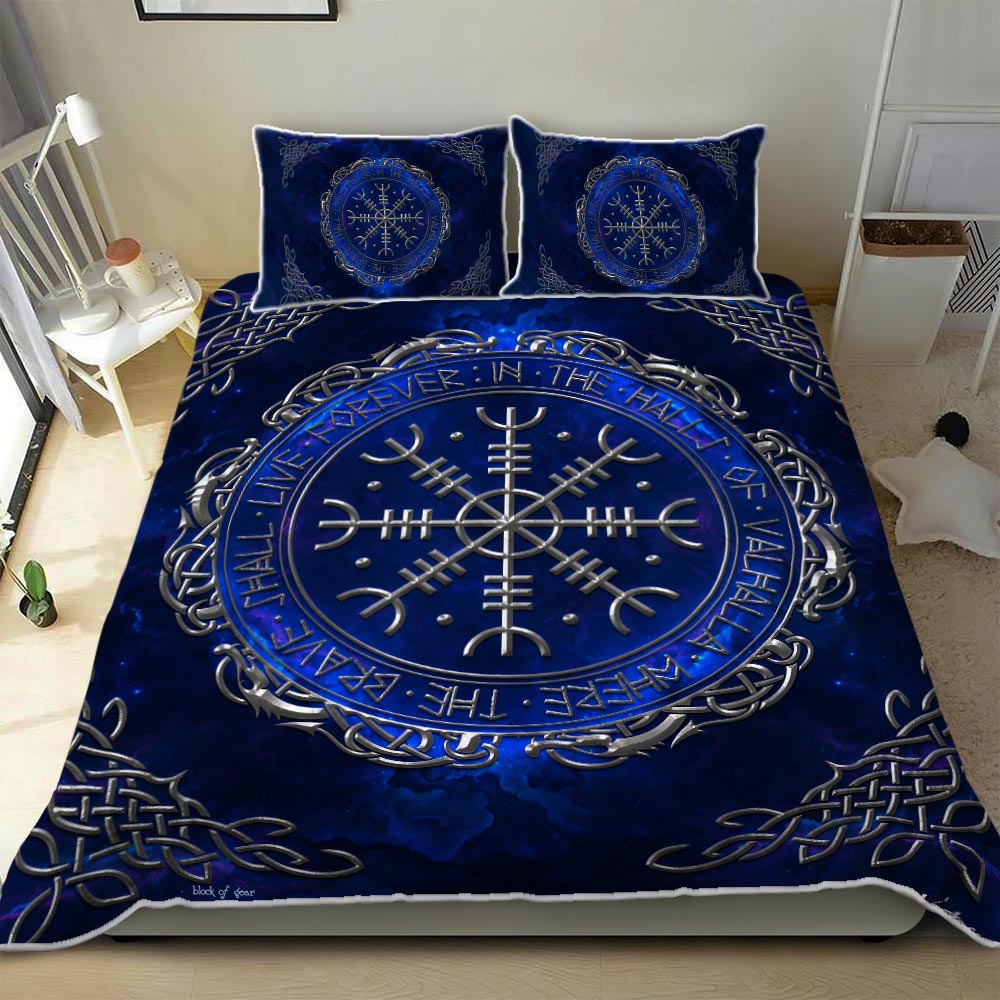 the helm of awe viking all over print bedding set 1