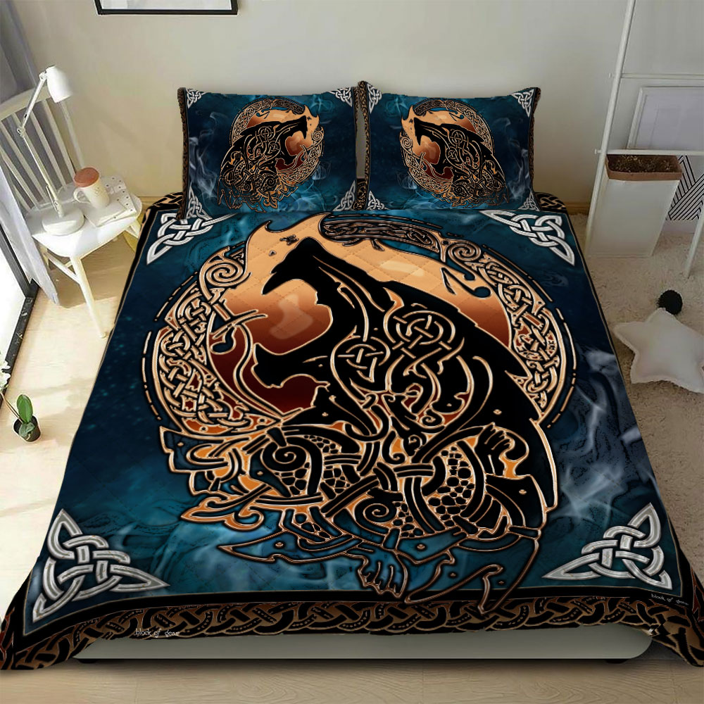 viking fenrir tattoo all over printed bedding set 1