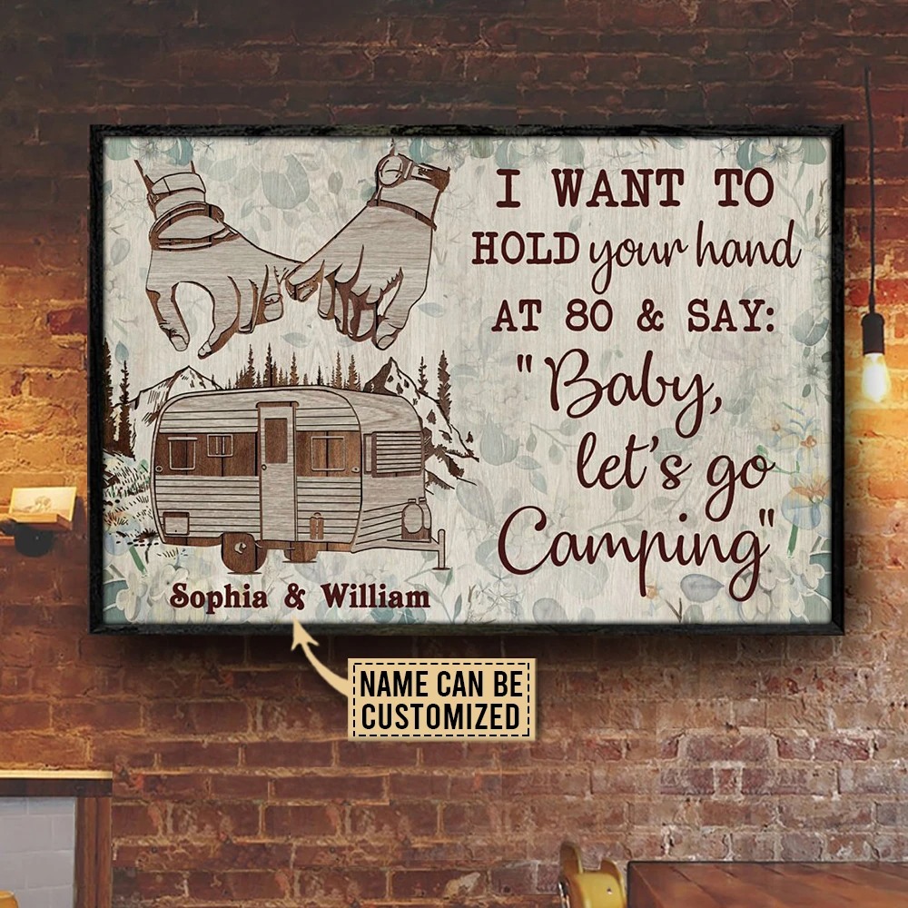 Camping I want to hold your hand custom name poster 1