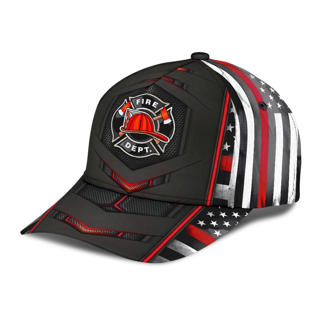 Firefighter flag red carbon cap 1