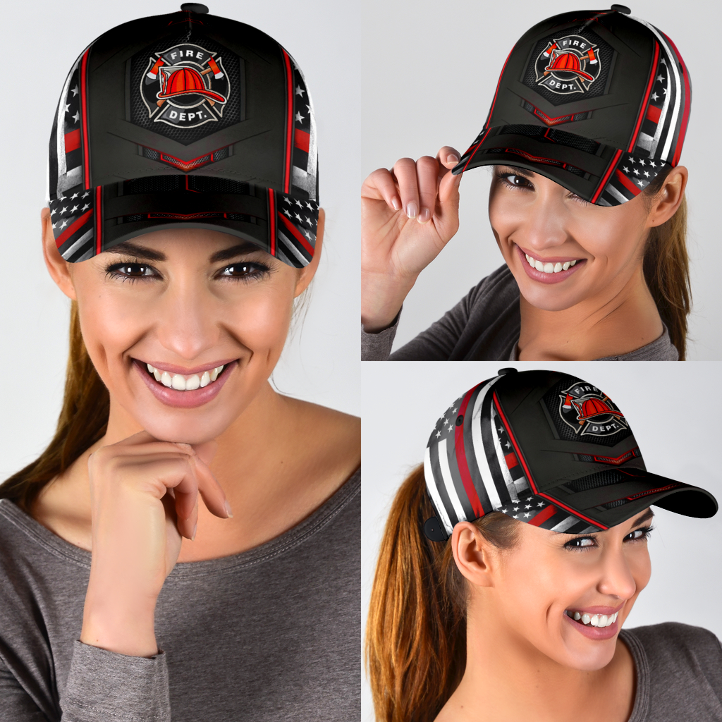 Firefighter flag red carbon cap 2