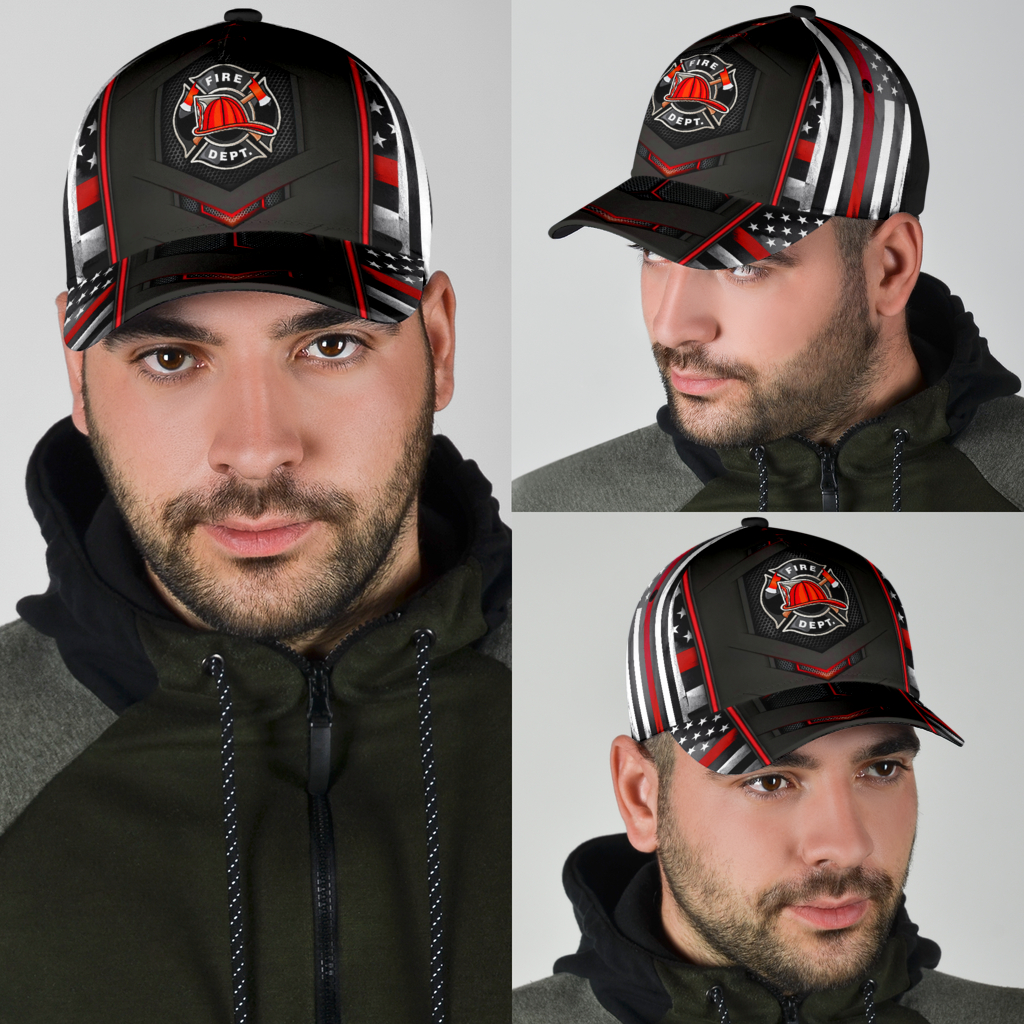 Firefighter flag red carbon cap 4