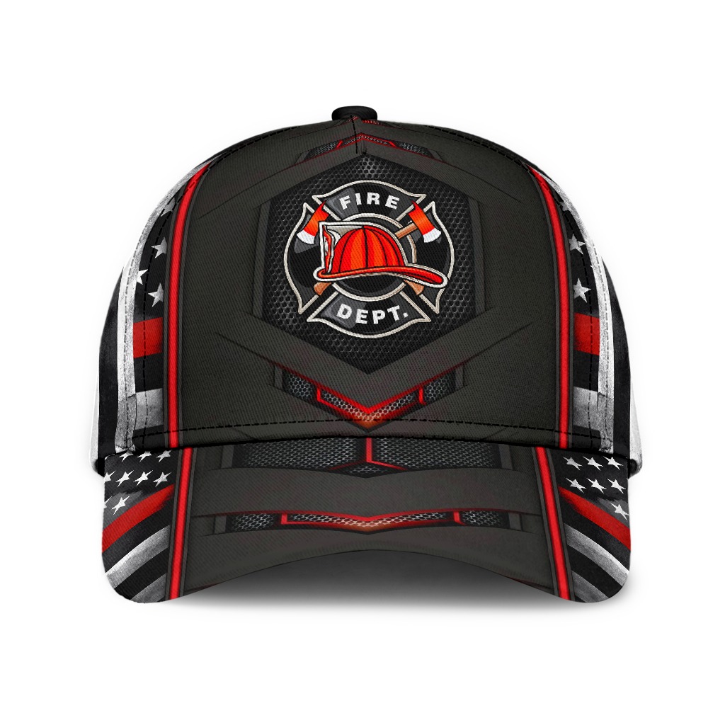 Firefighter flag red carbon cap