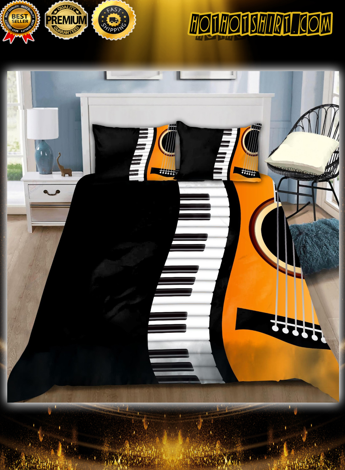 Guitar and piano bedding set