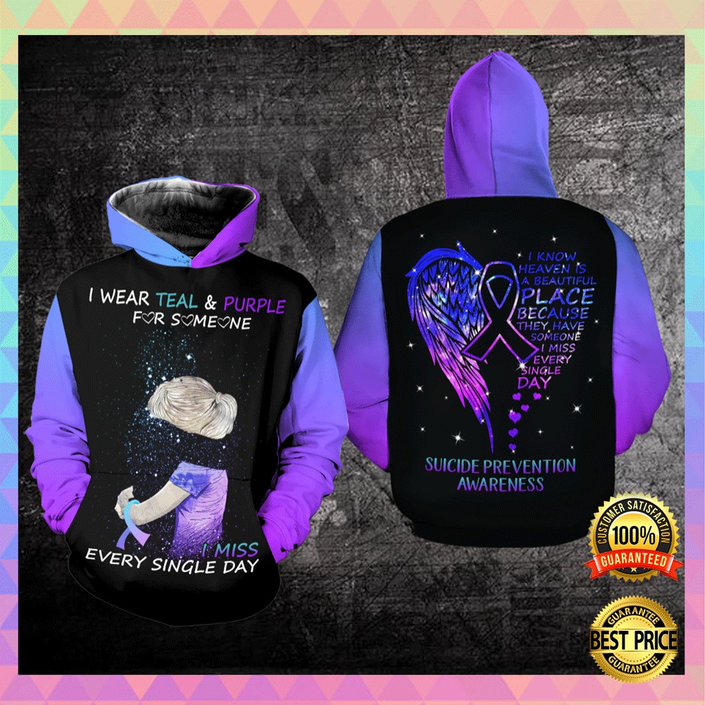I wear teal and purple for someone i miss every single day all over printed 3D hoodie2