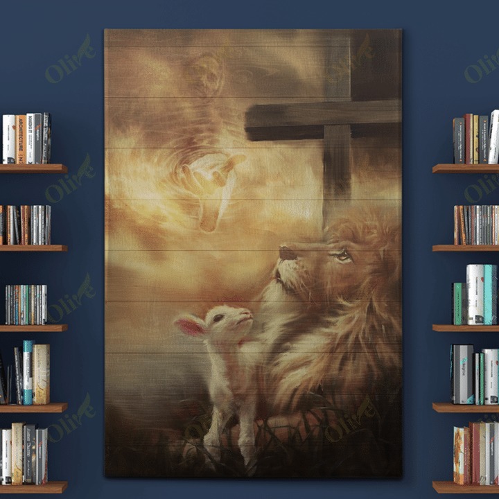 Jesus lion and lamb Canvas 1