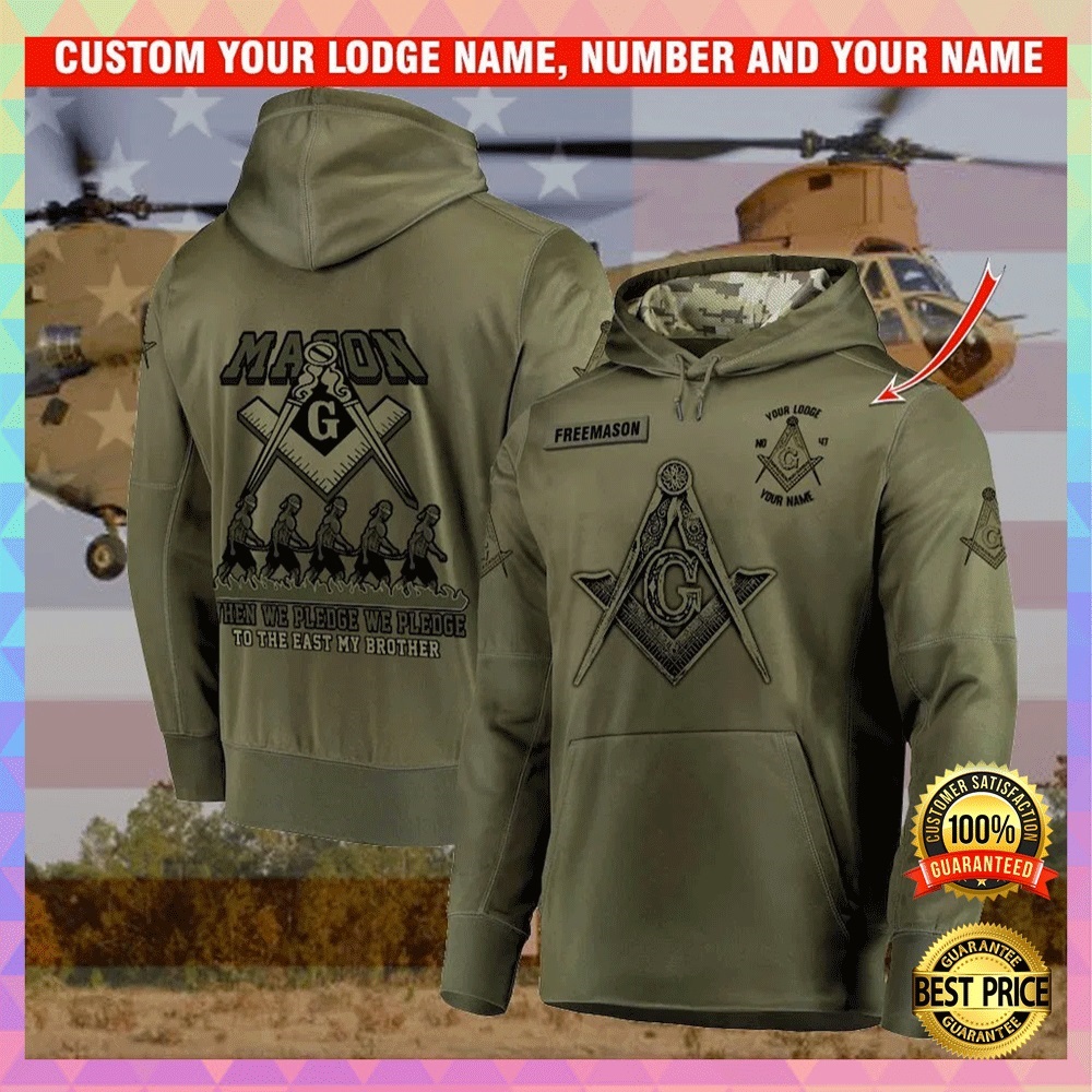 Personalized Mason when we pledge we pledge to the east my brother all over printed 3D hoodie1