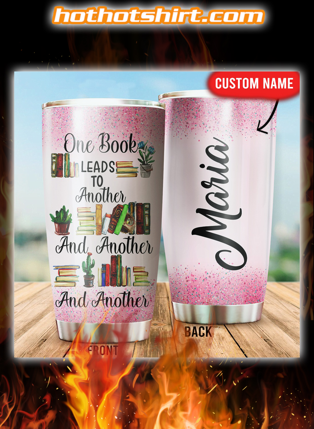 Personalized One book leads to another tumbler