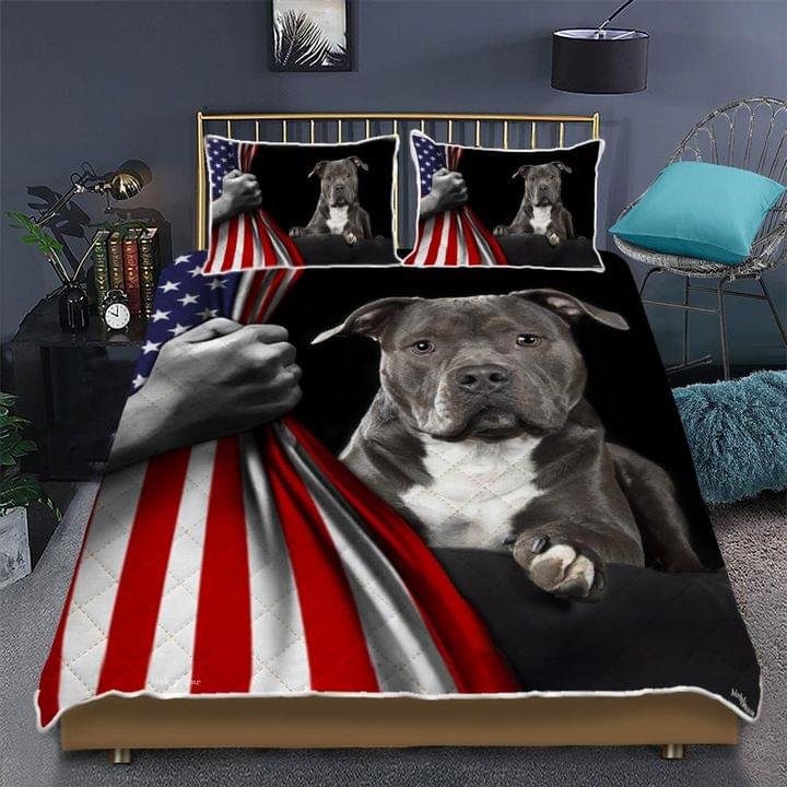 [LIMITED EDITION] Pitbull American Flag Bedding set