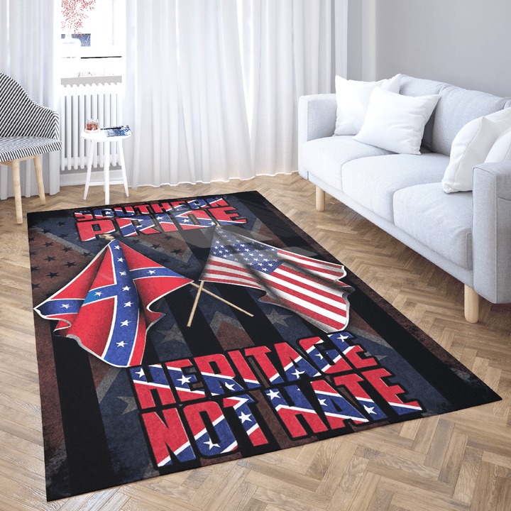 Souther pride Heritage not hate confederate rug 4