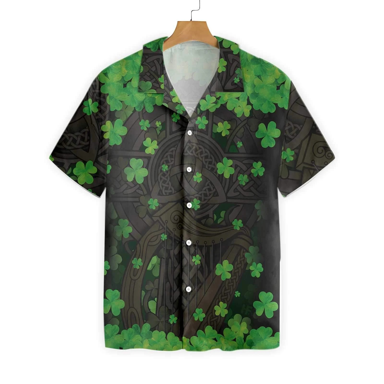 [LIMITED EDITION] The Celtic Cross Harp Irish Hawaiian shirt