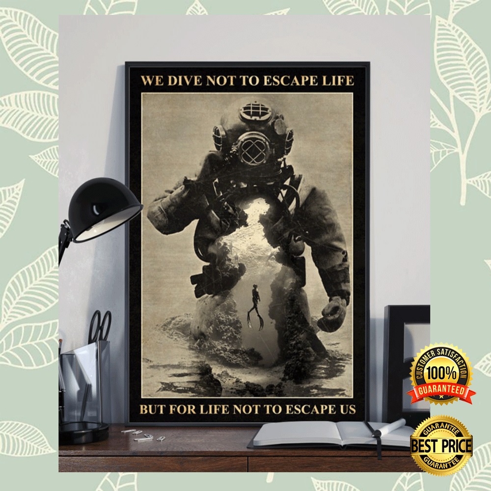 We dive not to escape life but for life not to escape us poster