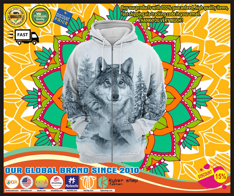Wolf 3D all print hoodie 1