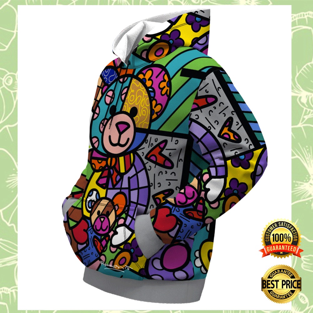 Bear family by Romero Britto all over printed 3D hoodie 1 2