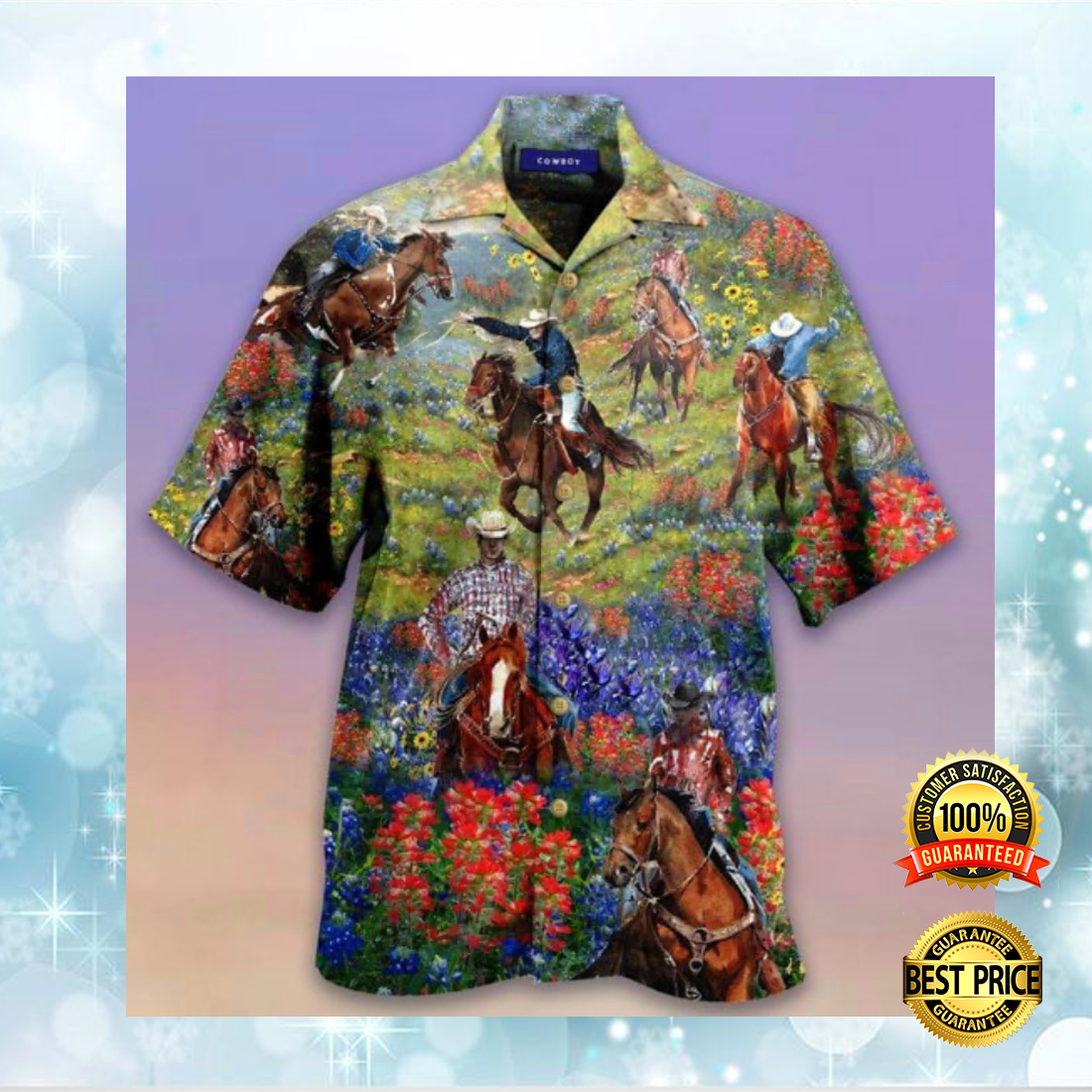 Bluebonnet And Texas Cowboy hawaiian shirt 4