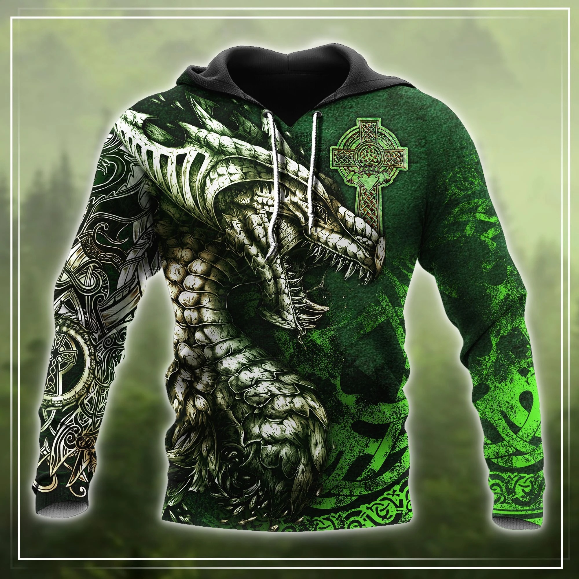 Celtic dragon tattoo 3d all over printed hoodie t shirt