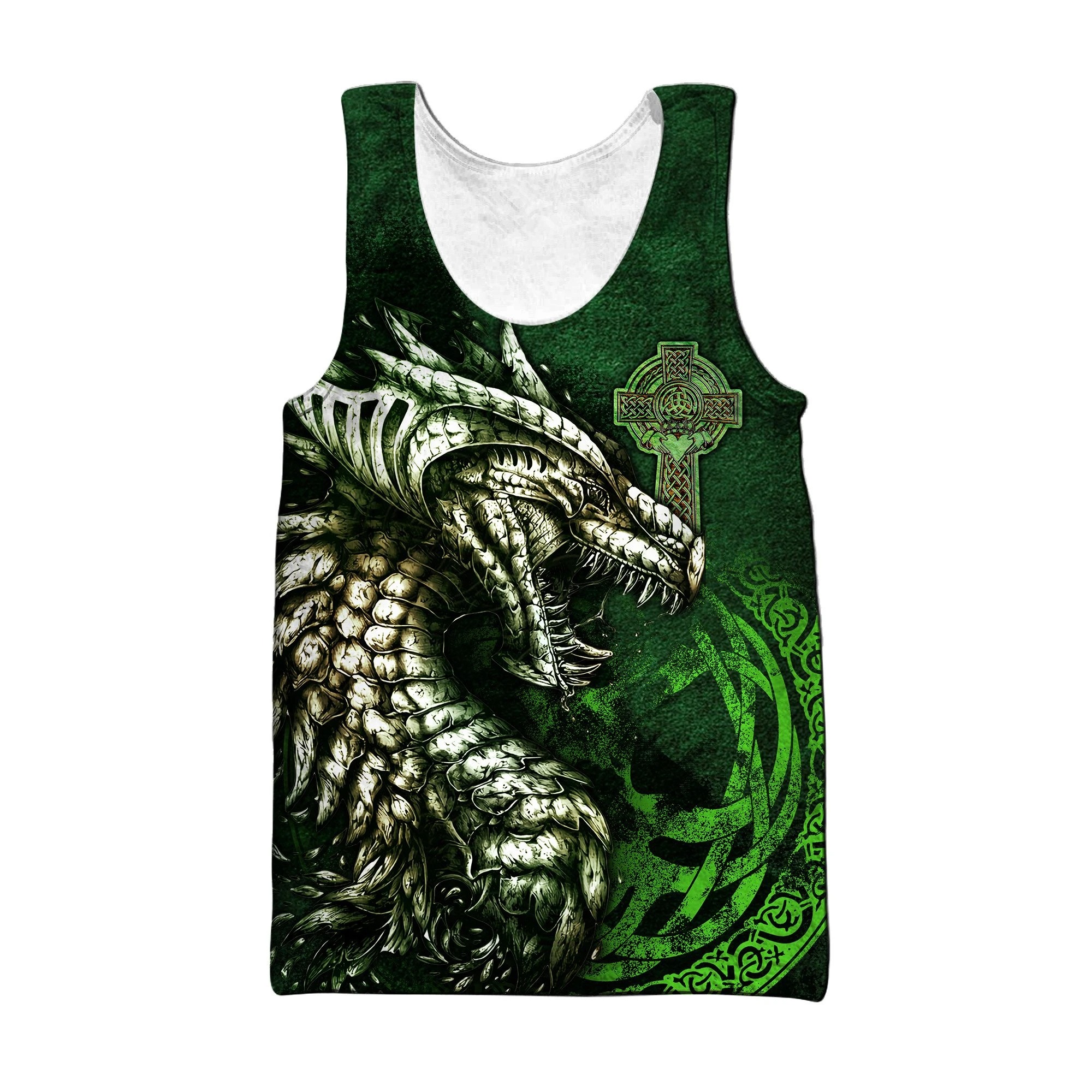 Celtic dragon tattoo 3d all over printed tank top