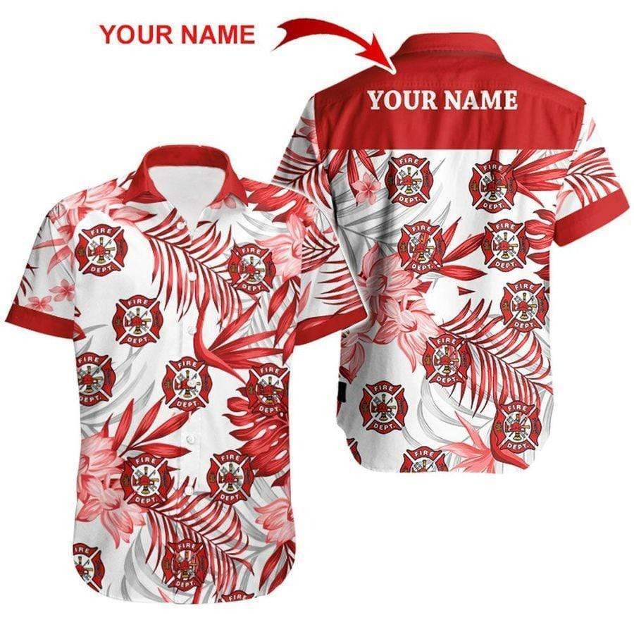 Custom name Firefighter Hawaiian Aloha shirts 1