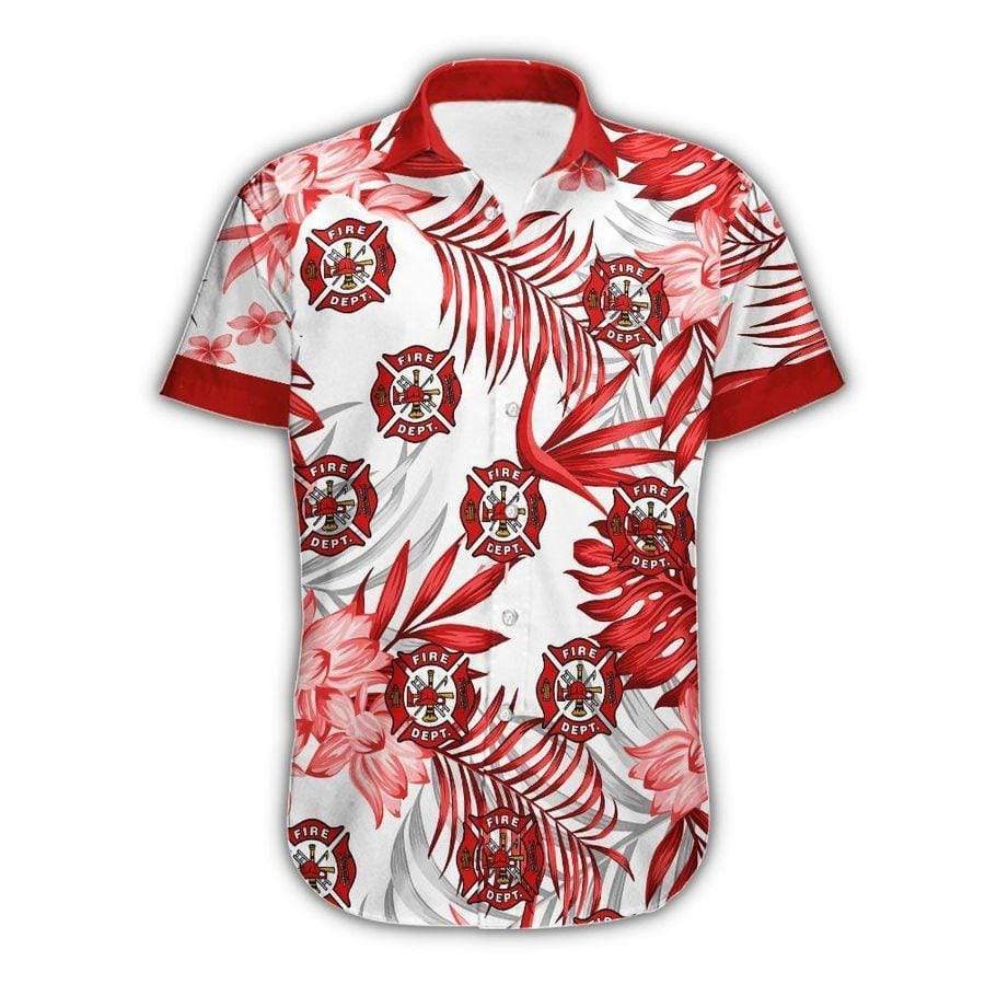 Custom name Firefighter Hawaiian Aloha shirts 2