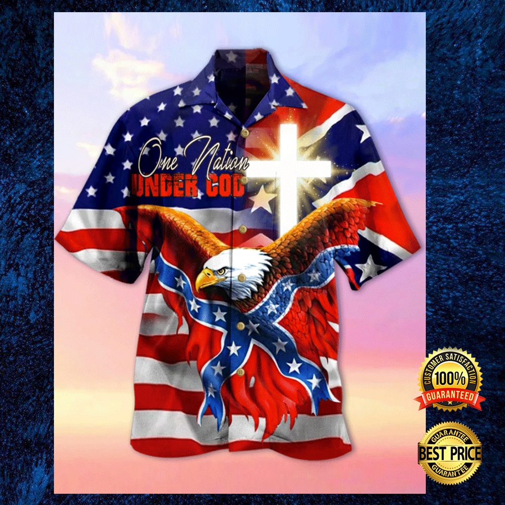 Eagle One nation under God hawaiian shirt 1