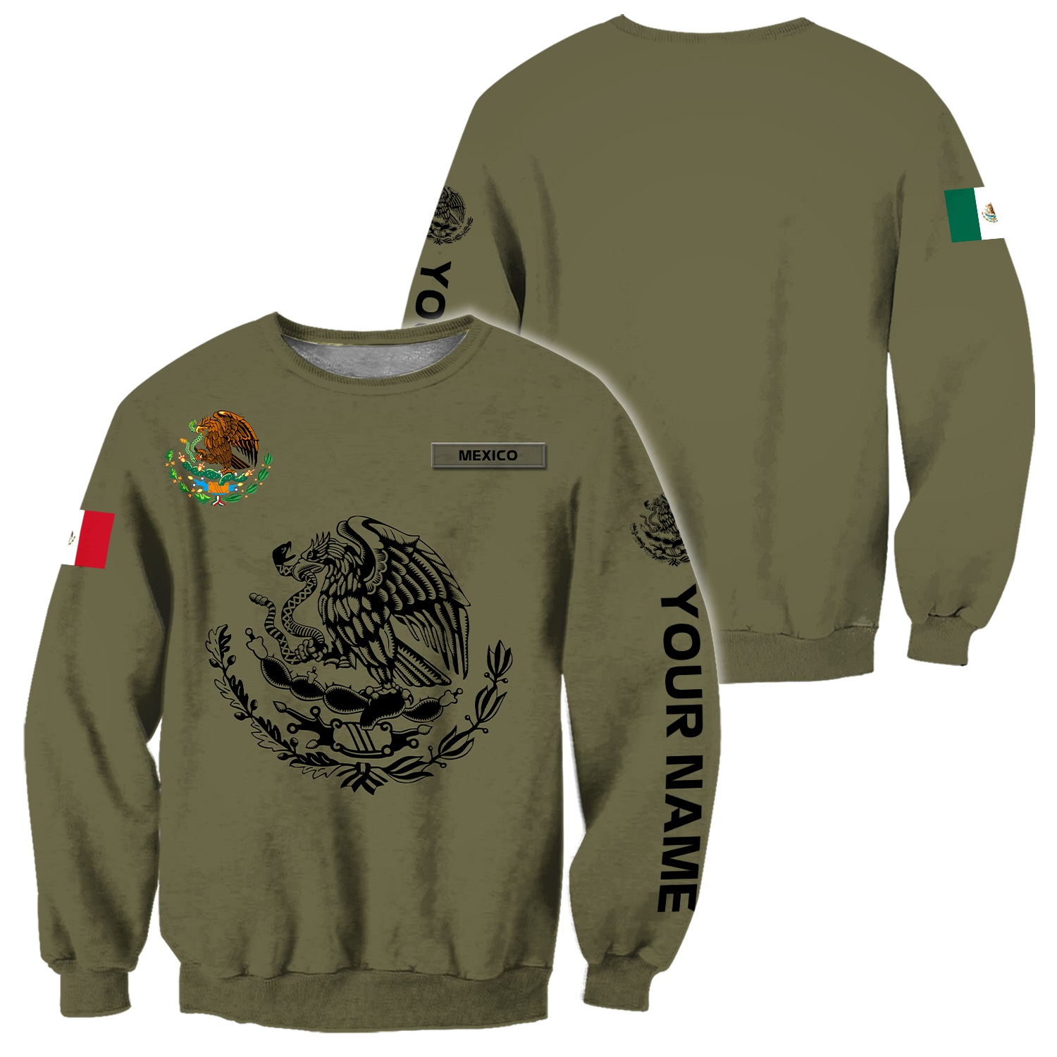 Eagle mexican customize all over printed sweatshirt