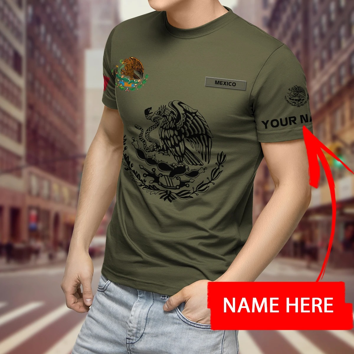 Eagle mexican customize all over printed t shirt and hoodie