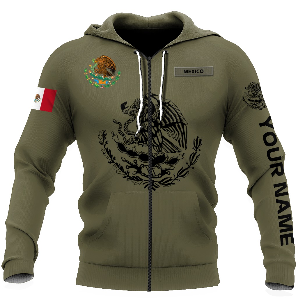 Eagle mexican customize all over printed zip hoodie